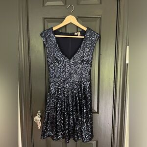 Womens J. Crew Navy Sequin Dress Medium